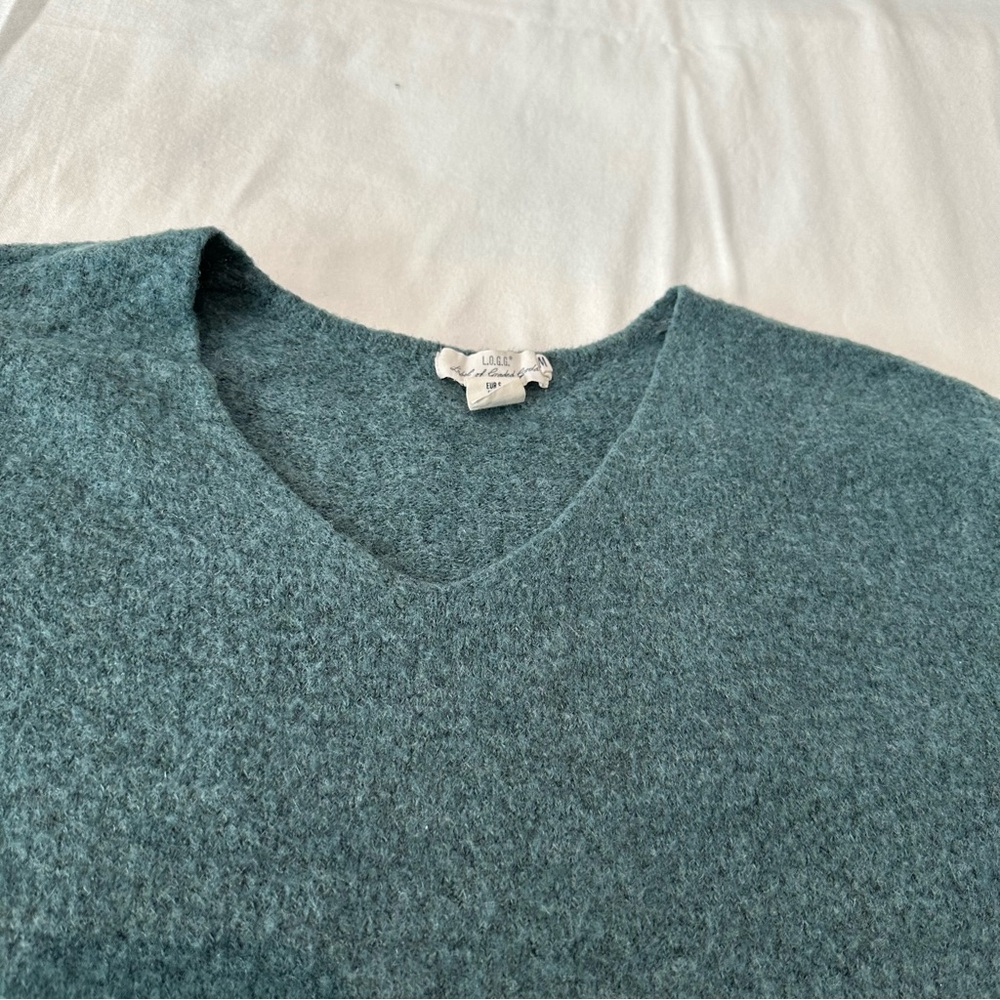 Label of Goods Sweater Mohair Wool Blend V-Neck Pullover Oversized Size S - Picture 3 of 16